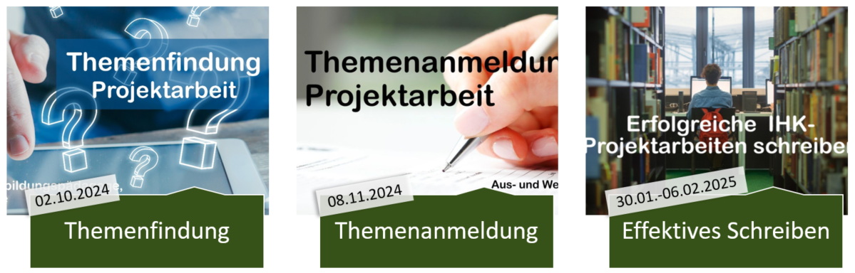 Seminarangebot: Erfolgreiche IHK Projektarbeiten